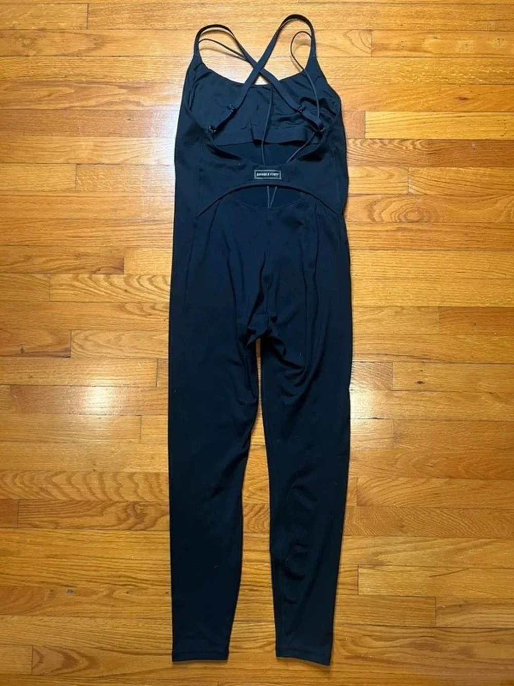 Black One-Piece Strappy Active Jumpsuit